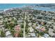 An aerial view showing the location of the property with a terracotta roof near the ocean at 609 Madrid Ave, Venice, FL 34285