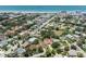 Aerial view showing the location of the property with terracotta roof near the beach at 609 Madrid Ave, Venice, FL 34285