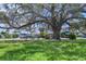 A sunny community space featuring picnic tables under a mature tree in a well-maintained park area at 6821 Marius Rd, North Port, FL 34287