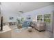 Comfortable living room with desk, coastal decor, and relaxing seating arrangement at 751 Capri Isles Blvd # 108, Venice, FL 34292