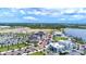 Scenic aerial view showcasing the town center, a park, and lush landscapes at 13913 Alafaya St, Venice, FL 34293
