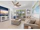 Relaxing living room with sectional seating and a view of the lanai at 13913 Alafaya St, Venice, FL 34293