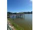 Waterfront dock with a shady canopy, offering a relaxing outdoor experience at 3697 Lake Bayshore Dr # H-109, Bradenton, FL 34205
