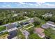 Wide aerial view of the property's location, surrounded by trees, solar panels, and other homes in the area at 4033 Union Ln, North Port, FL 34288