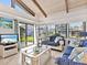 Cozy living room featuring comfortable seating, natural light, and sliding glass door access to backyard at 500 Park S Blvd # 33, Venice, FL 34285