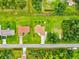 Aerial view of a property with green lawns, a house, and an outlined property line at 5954 Gottfried Ln, North Port, FL 34291