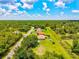 Aerial view of a residential area with homes set amongst trees and well-maintained lawns on a sunny day at 5954 Gottfried Ln, North Port, FL 34291