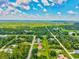 An expansive aerial view of the neighborhood featuring lush greenery, homes, and a vast open horizon at 5954 Gottfried Ln, North Port, FL 34291
