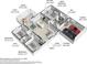 Detailed floor plan showcasing the layout of the home including bedrooms, kitchen, and living areas at 5954 Gottfried Ln, North Port, FL 34291