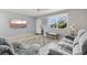 Comfortable living room with large windows, gray furnishings, and tile flooring at 614 Guild Dr # 10, Venice, FL 34285