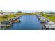 Well-maintained boat docks on the canal, providing convenient boating access for residents at 614 N Waterway, Venice, FL 34285
