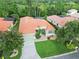 Aerial view showcasing the single-Gathering home with a private screened-in pool at 6619 Pinefeather Ct, Bradenton, FL 34203
