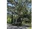 Entrance to a community with mature trees and community sign at 7201 Daiquiri Ln, Tampa, FL 33634