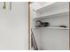 A storage closet with shelves at 756 White Pine Tree Rd # 204, Venice, FL 34285