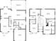 Detailed floor plans showing layout of both floors, highlighting room dimensions and overall structure at 9528 Knightsbridge Cir, Sarasota, FL 34238