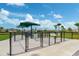 Well-maintained dog park featuring separate areas for small and large dogs, with shade structures and seating at 13841 Campoleone St, Venice, FL 34293