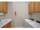 Functional laundry room with modern appliances, a utility sink, and ample cabinet space for storage at 13841 Campoleone St, Venice, FL 34293