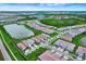 Beautiful aerial view of a community with lakes and green spaces surrounded by houses at 17873 Grand Prosperity Dr, Venice, FL 34293