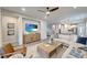 Comfortable living room with modern decor, a ceiling fan, and an open floor plan to the kitchen at 17873 Grand Prosperity Dr, Venice, FL 34293
