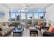 Enclosed lanai featuring comfortable seating and stunning views of the beach at 255 The Esplanade N # 106, Venice, FL 34285