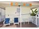 A shaded pool area with comfortable seating and visible pool rules for a safe and relaxing experience at 320 Base E Ave # 215, Venice, FL 34285