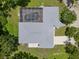 Overhead view of the house with a screened-in pool and well-manicured lawn at 3863 Albin Ave, North Port, FL 34286