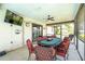 Relaxing sunroom features tile flooring and an entertainment area with poker table at 4227 Blossom Rd, Venice, FL 34293