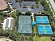 Aerial view of the tennis courts and parking lot at 5832 Semolino St, Nokomis, FL 34275