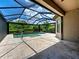 Spacious covered patio overlooking a screened-in pool and lush landscaping, creating a relaxing outdoor living space at 5832 Semolino St, Nokomis, FL 34275
