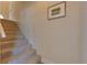 Carpeted staircase leads up to the next level, with natural light, neutral walls, and framed wall art at 334 7Th N Ave, Tierra Verde, FL 33715