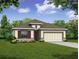 One-story home with attractive landscaping and a two-car garage at 25503 Calusa Dr, Punta Gorda, FL 33955