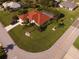 Aerial view of single-Gathering home with pool at 1 Long Meadow Ln, Rotonda West, FL 33947