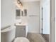 Modern bathroom with a vanity, toilet and tile flooring at 3424 100Th E Ct, Palmetto, FL 34221