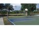 Community basketball court with a well-maintained green surface surrounded by trees and recreation areas at 11774 Tempest Harbor Loop, Venice, FL 34292