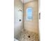 Walk-in shower with pebble tile floor and glass enclosure at 2513 Andrea Lynn Dr, Lutz, FL 33549