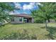 Spacious backyard with lush grass and mature trees at 6722 Wild Elm Ct, Wesley Chapel, FL 33545