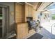 Outdoor grill area featuring a brick cooking space and nearby seating at 3240 San Mateo St, Clearwater, FL 33759