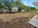 Large backyard with storage shed and mature trees at 4104 W Gray St, Tampa, FL 33609