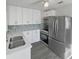 Modern kitchen features stainless steel appliances, white cabinets, and bright countertops at 548 47Th N Ave, St Petersburg, FL 33703