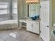 Spa-like bathroom featuring a corner soaking tub and updated vanity at 1340 Apollo Beach S Blvd, Apollo Beach, FL 33572