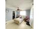 Bedroom with a single bed and ceiling fan at 156 Francis Ne Dr, Port Charlotte, FL 33952