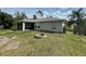 Large backyard with firepit and screened patio at 4495 Amari Rd, North Port, FL 34291