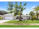 Single story home with attached garage and manicured lawn at 3720 Orangepointe Rd, Valrico, FL 33596