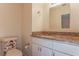 Small bathroom with vanity and granite countertop at 3720 Orangepointe Rd, Valrico, FL 33596