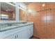 Bathroom with double vanity and granite countertop at 3720 Orangepointe Rd, Valrico, FL 33596