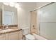 Bathroom with granite countertop, toilet, bathtub, and shower at 1818 Lady Palm Ct, Trinity, FL 34655