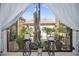 Private courtyard with lush plants and a patio area at 8231 Dunham Station Dr, Tampa, FL 33647