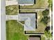 Overhead view of house, yard, and driveway at 10255 Norwick St, Spring Hill, FL 34608