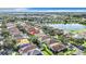 Aerial view of houses and lake in a residential neighborhood at 423 Durham Shore Ct, Apollo Beach, FL 33572