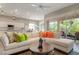 Spacious living room with sectional sofa and large windows at 6043 Anvil Ave, Sarasota, FL 34243